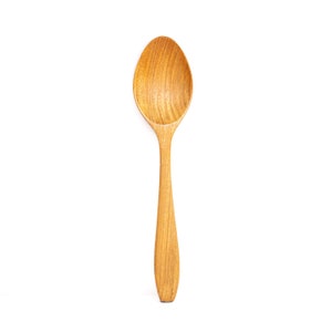 Classic Teak Wood Spoon | Created by Indonesian Artisans | All-natural Handmade Wooden Spoon for Eating | Rustic Dining Utensil