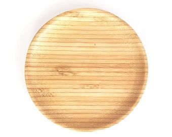 Classic Bamboo Dinner Plate | Handcrafted from Reclaimed Bamboo Offcuts | Natural, Reusable Wooden Plate | Earthy-Friendly Kitchen Gift