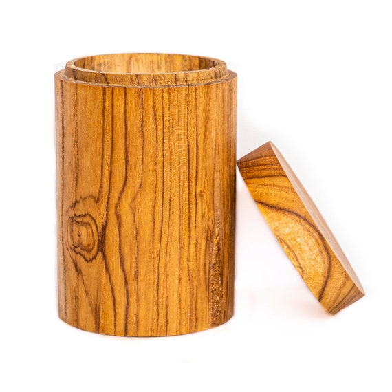 Teak Wood Spice Containers - Durable, Artisan-Made