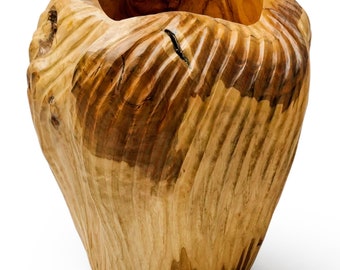 12-Inch Spiral Teak Root Vase