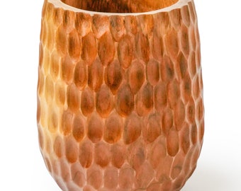 10-Inch Hammered Teak Root Vase