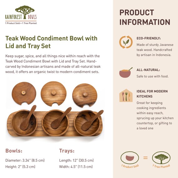 Teak Wood Spice Containers - Durable, Artisan-Made