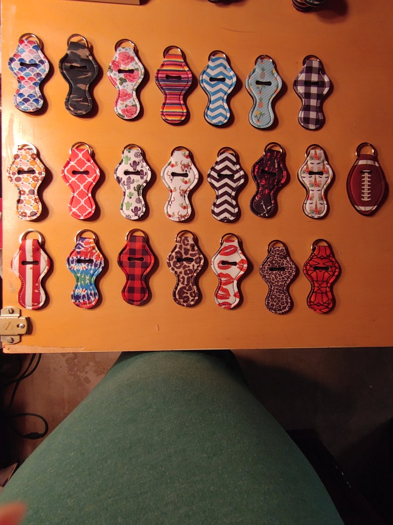Neoprene Chapstick Holders Keychains wChapstick