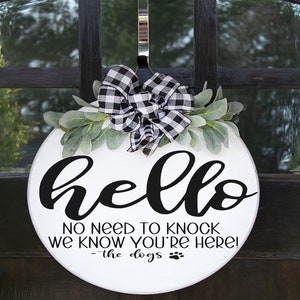 Front Door Decor, Welcome We Hope You Like Dogs, Year Round Wreath, Dog Door Hanger, Dog Lovers, Housewarming Gift, Free Shipping