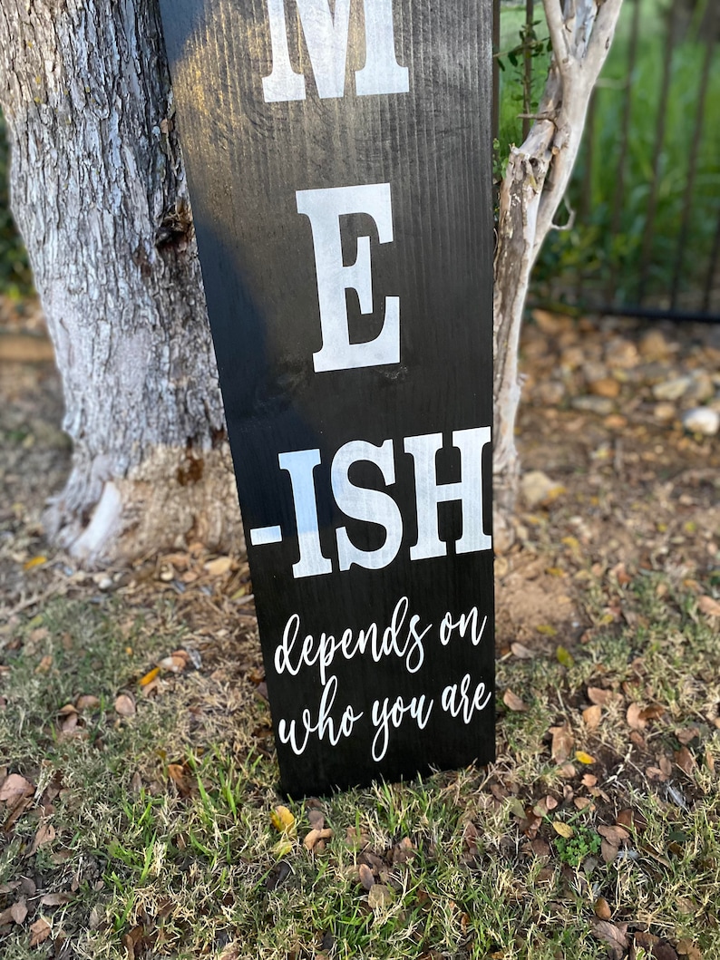 WELCOME-ish sign, welcome ish, funny welcome sign, front door welcome sign, vertical welcome sign, funny sign, Modern welcome ish image 1
