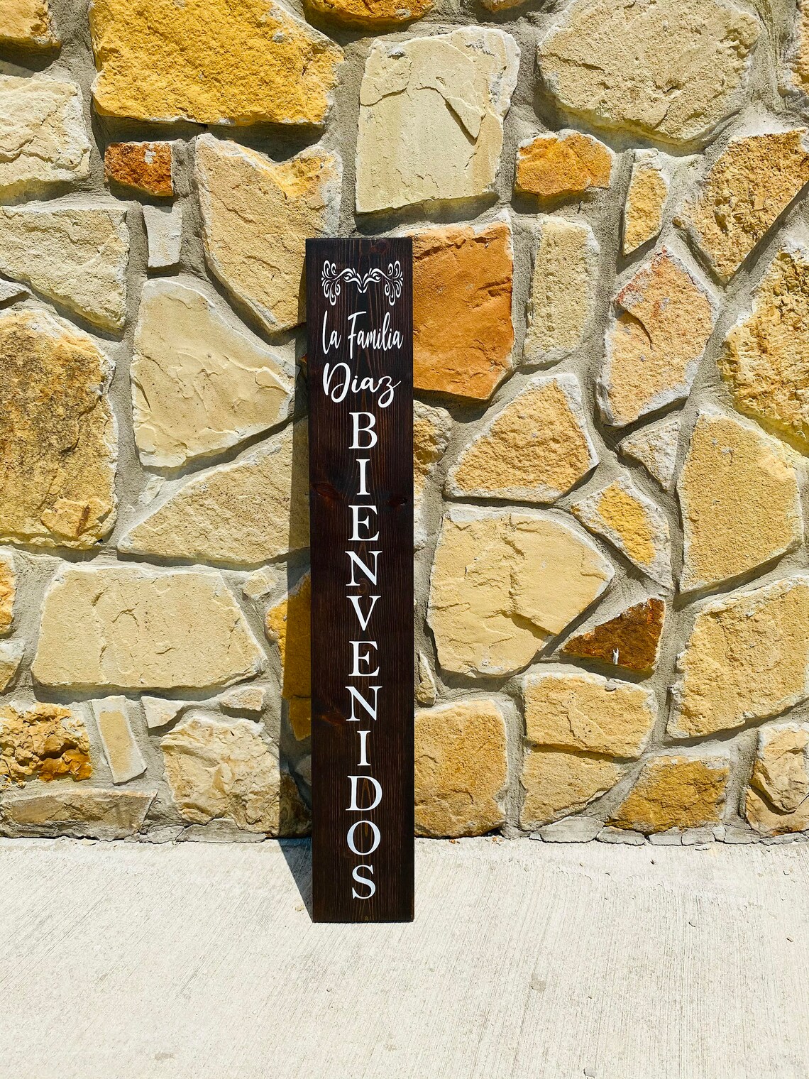 Spanish Front Porch Sign Vertical Wooden Sign Etsy