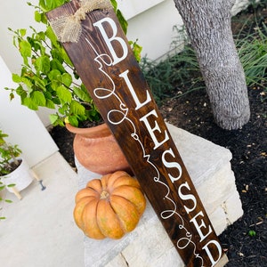 XL Available Modern Wood Sign, Unbelievably  Blessed, Entryway Signs, Rustic Wood Sign, Free Shipping, Vertical Welcome Wood Sign