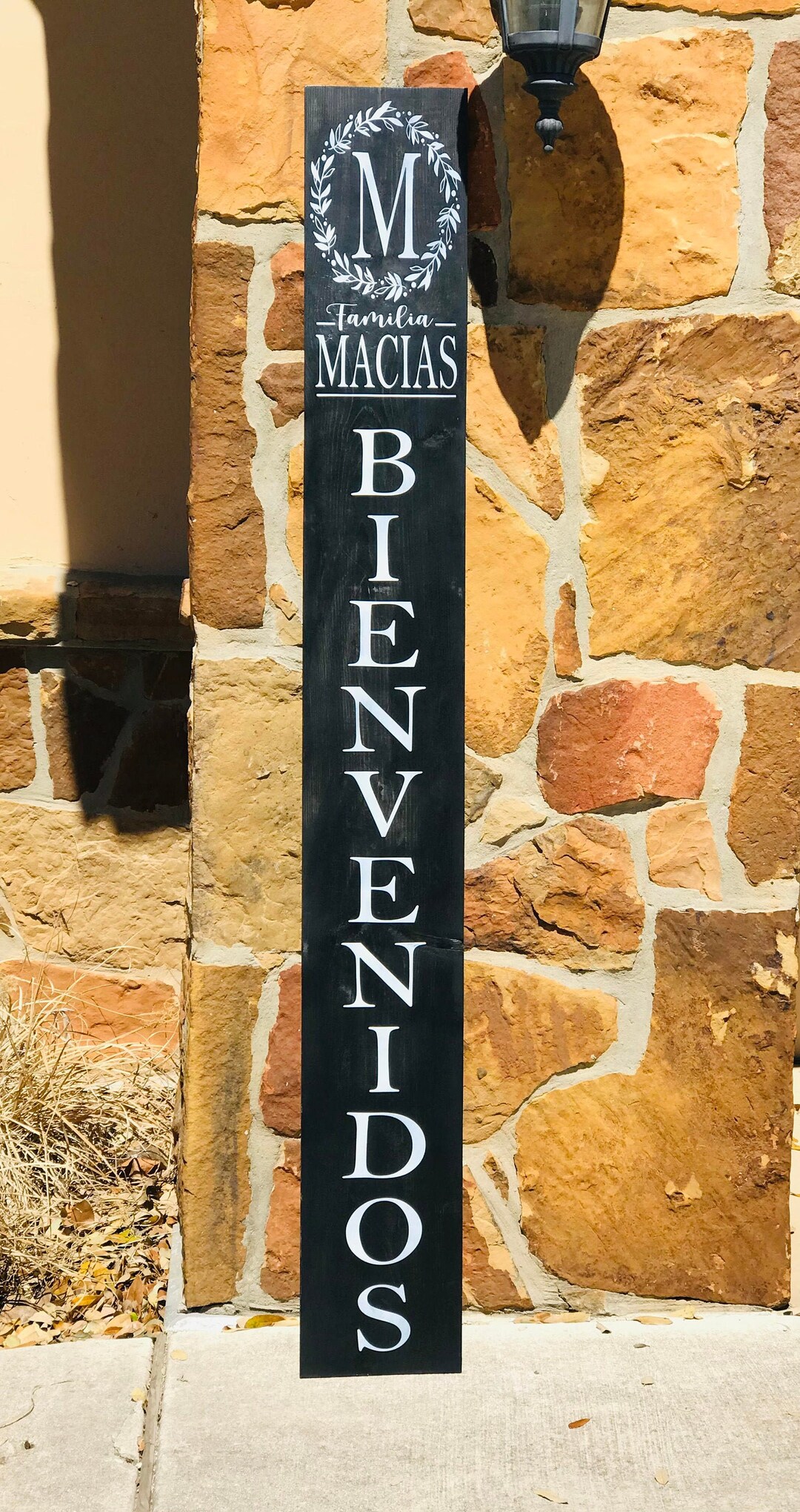 XL Available Spanish Front Porch Sign, Vertical Wooden Sign