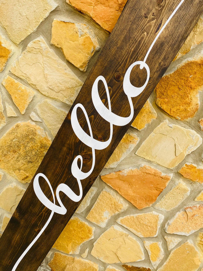 Hello Cursive Welcome Porch Sign, Summer Sign, Spring Sign, Modern ...