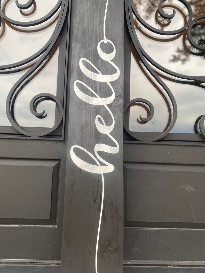 Hello Cursive Welcome Porch Sign Summer Sign Spring Sign - Etsy