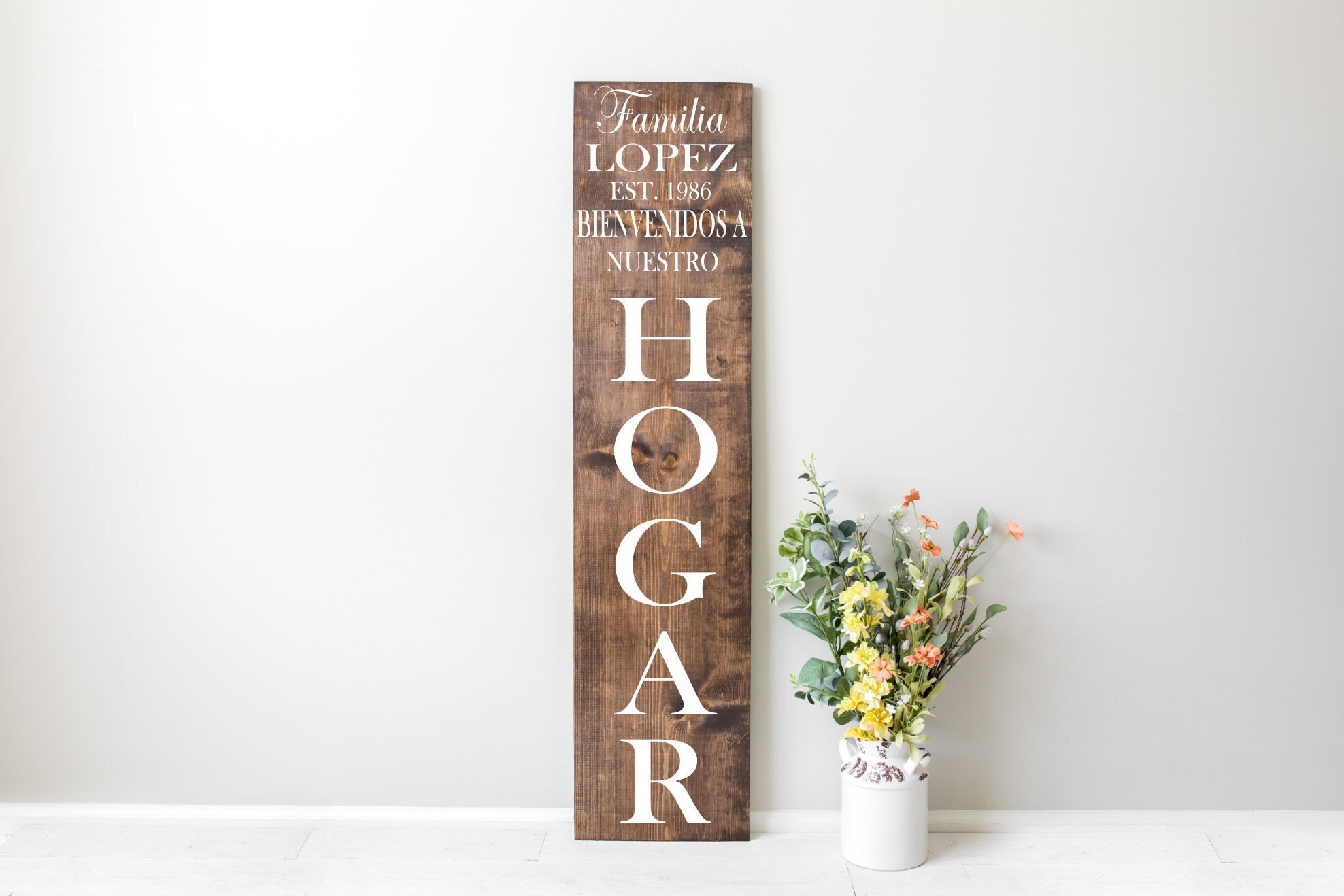 Spanish Front Porch Sign Vertical Wooden Sign Etsy