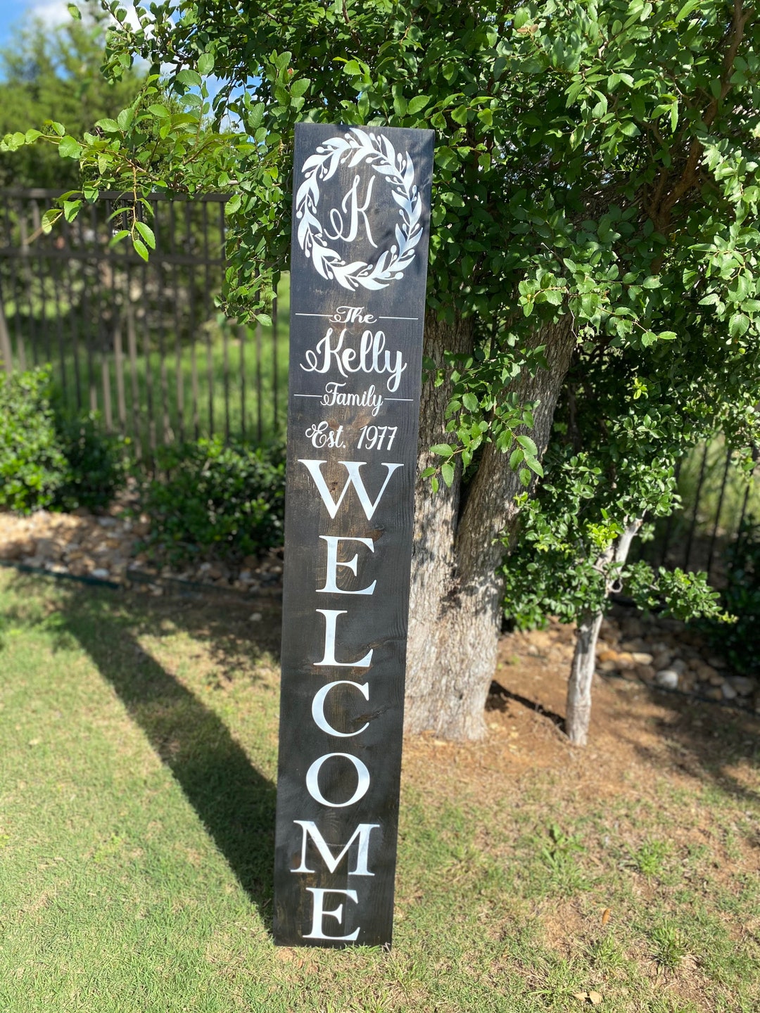 XL Available Welcome Sign, Vertical Sign, Customizable Last Name Sign ...