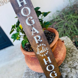 Front Porch WELCOME Sign,  Español Vertical Wooden Sign Hogar Dulce Hogar Home Sweet Home, Welcome Sign, Free Shipping, Vertical  Sign