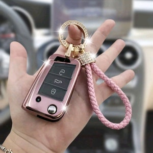 3D Pink Dice Key Chain Ring Fob - For House, Home, Car, Truck, Bike Keys
