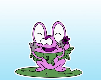 froakplant- Cute creature sticker (ACE flag colours)