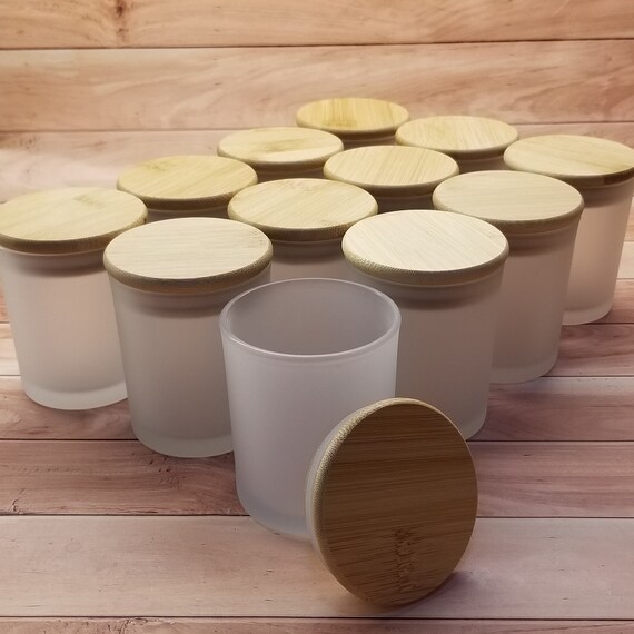 12 Pack Frosted Glass Candle Jars 6 OZ Etsy