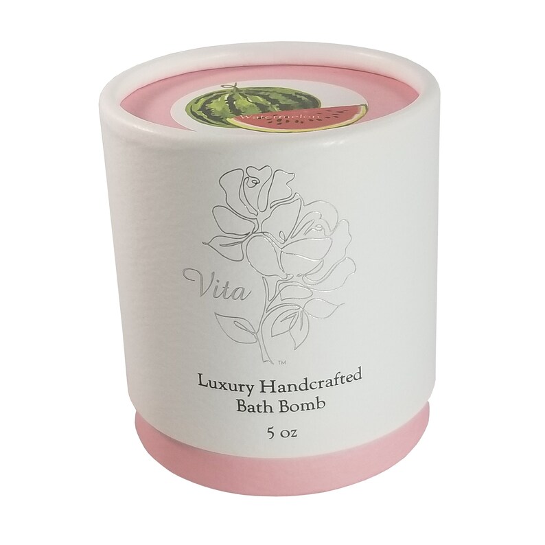 Vita Luxury Handcrafted Watermelon Bath Bomb 5 Oz Etsy
