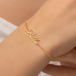 Gold Name Bracelet, Name Bracelet, Dainty Gold Name Bracelet, Personalized Jewelry, Mother Day Jewelry, Custom Bracelet For  Women