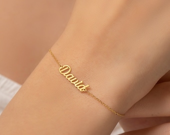 Dainty Gold Name Bracelet, Personalized Name Bracelet, Name Bracelet, Christmas Gift, Custom Bracelet For man And Women, Christmas Gift