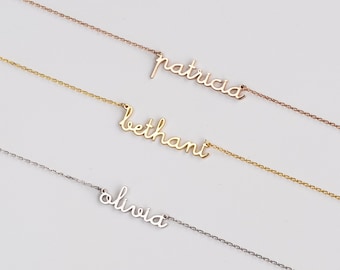 Mini Name Necklace , Sterling Silver Name Jewelry , Personalized Necklace ,  Mother Day Gift for Her, Christmas Gift