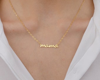 Mama Necklace , Delicate Necklace ,  Silver Necklace , Name Necklace, Handmade Jewelry, Mother's Day Gift, Christmas gift