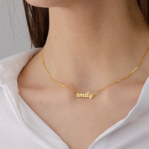 Gold Name necklace, Dainty Name Necklace, Mini Name Necklace, Personalized Jewelry, Mother Day Jewelry Gift for Him Mothers Gift