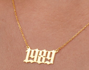 Custom Date Necklace, Lucky Number Necklace, Birth Year Necklace, Christmas Gift for Mom, Personalized Necklace, Year Necklace,