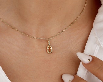 Love Knot Necklace, Infinite Knot Couple Necklace, Gold Pendant, Dainty Charm Necklace, Wedding Jewelry, Gift For Her, Anniversary Gift