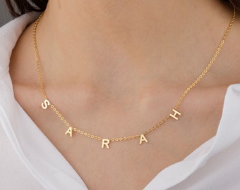 Gold Custom Letter Necklace , initial Necklace , Personalized Letter Necklace , Mother's Day Gift , Bridesmaid Gift Vote Necklace