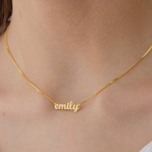 Tiny Gold Name Necklace, Personalized Gifts, Gold Name Necklace, Personalized Necklace, Gift For Her Name Jewelry, Christmas Gift