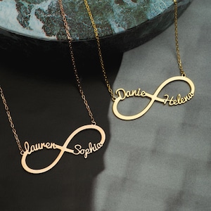 Infinity two name necklace clearance