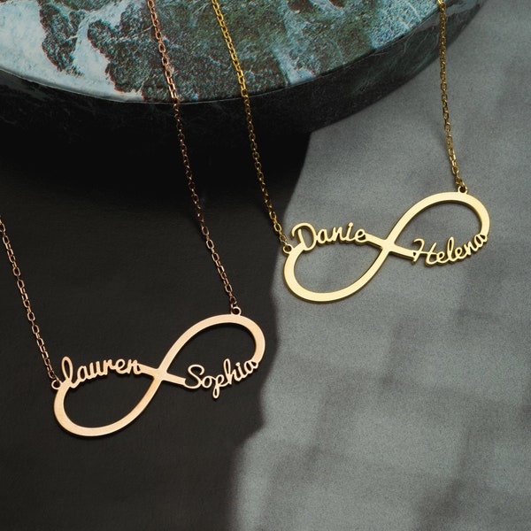 Infinity Name Necklace  Kids Name Necklace, Multiple Name Necklace, 2 Name Necklace, Family Necklace, Mother Day Gift, Gift for Wife