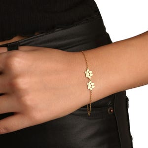 Pulsera personalizada con nombre de pata: joyería personalizada para mascotas, dije con huella de pata grabada, regalo de Navidad para amantes de los perros o los gatos. imagen 7