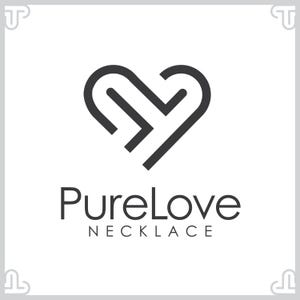 May include: A black and white logo for a jewelry company called "PureLove Necklace". The logo features a stylized heart shape made of interlocking lines.