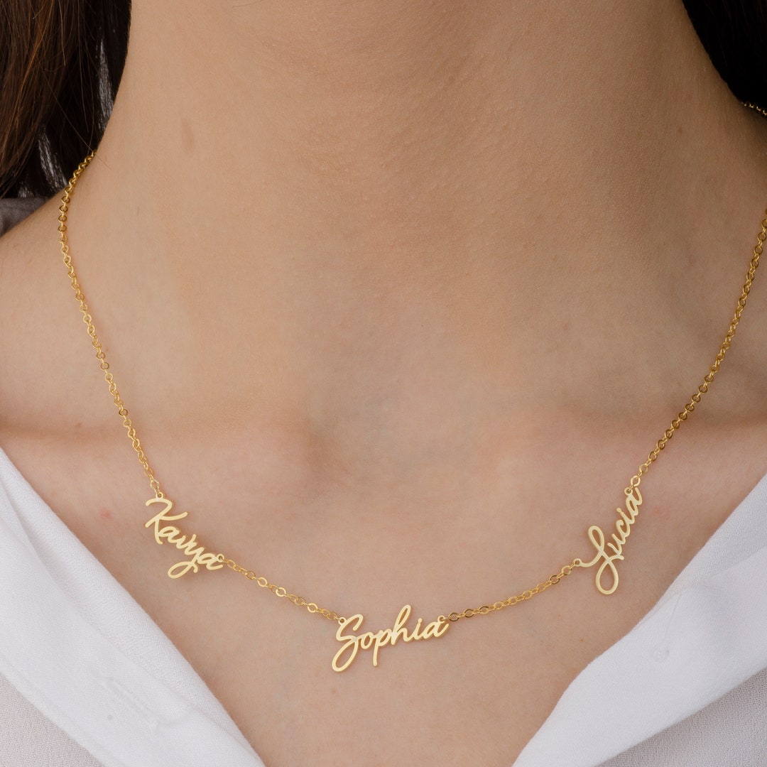 Multiple Name Necklace , Family Necklace , Custom Children Name in ...