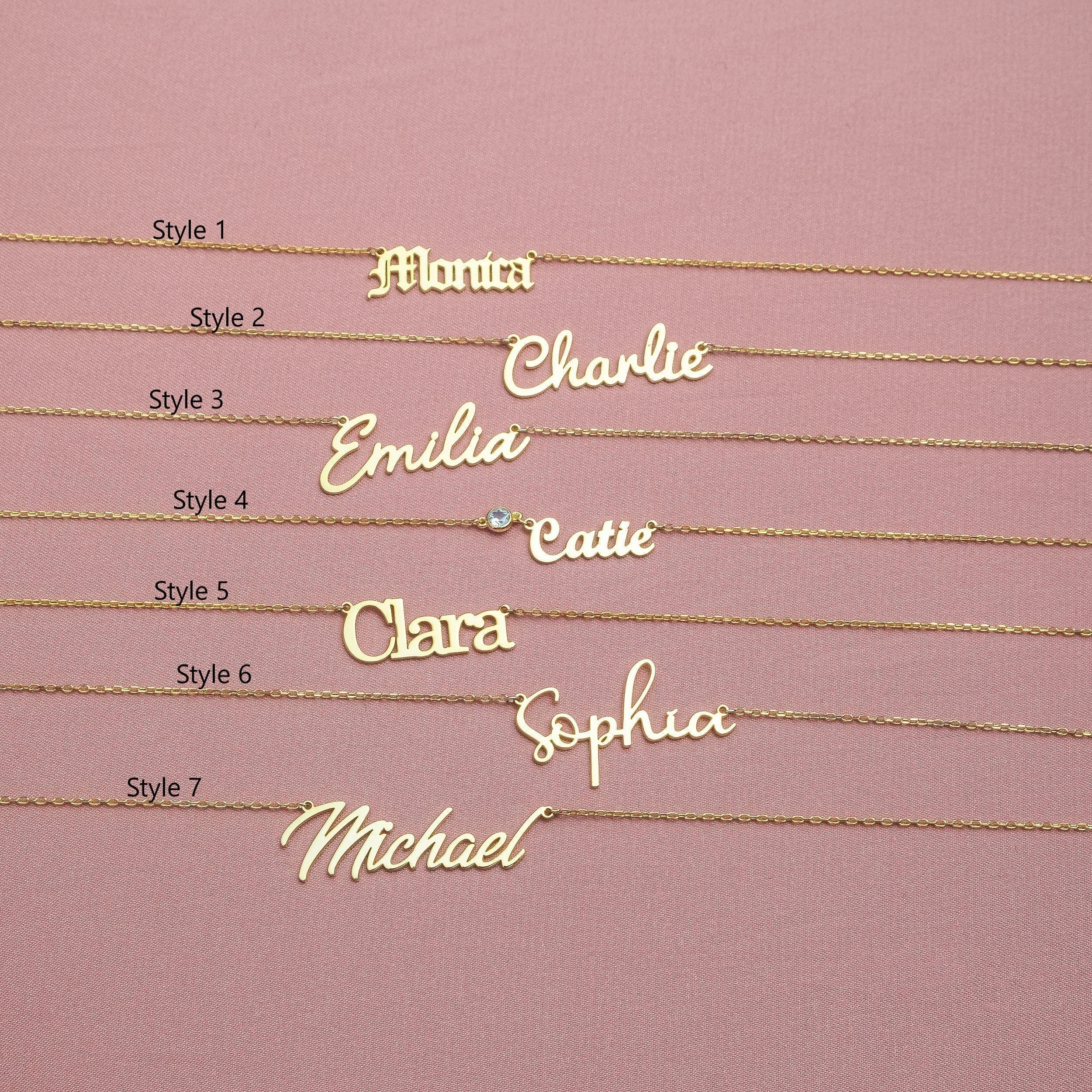 Sterling Silver Name Necklace, Dainty Name Necklace, Personalized Jewelry, Personalized Gift, Wife Gift, Mom Gift, Christmas Gift