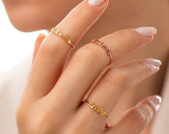 Name Ring , Personalized Ring , Initial Ring , Stackable Name Rings , Ring With Name , Valentines Day Gifts , Personalized Gift for New Mom