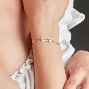 Name Bracelet, Gold Name Bracelet, Dainty Gold Name Bracelet, Personalized Jewelry, Custom Bracelet, Christmas Gift for Him & Her