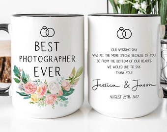 Wedding Photographer Gift, Photographer Mug, Best Photographer Ever Coffee Mug, Thank You for Marrying Us Appreciation Gift from Couple 01