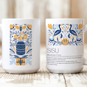 Sisu Definition Mug, Scandi Mug Gift, Nordic Mug Home Décor, Finnish Word Definition Mug, Scandi Style • Keepsake Coffee Mug, 11oz, 15oz