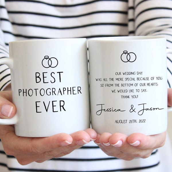 Wedding Photographer Gift, Photographer Mug, Best Photographer Ever Coffee Mug, Thank You for Marrying Us Appreciation Gift from Couple 01