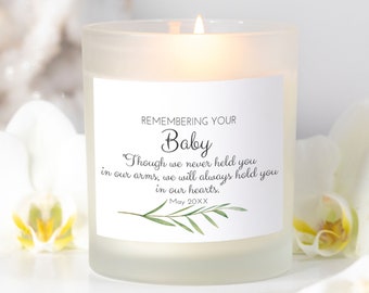 Miscarriage Gift Custom Candle, Bereavement Gift for Loss of Child Gift, Miscarriage Memorial Condolence Gift Miscarriage Keepsake Baby Loss