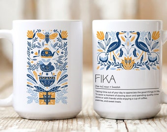 Fika Definition Mug, Scandi Mug Hygge Gift, Nordic Mug Home Décor, Swedish Word Mug, Scandi Style • Custom Keepsake Coffee Mug, 11oz, 15oz