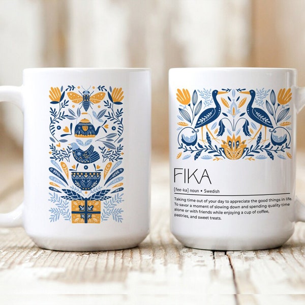 Fika Definition Mug, Scandi Mug Hygge Gift, Nordic Mug Home Décor, Swedish Word Mug, Scandi Style • Custom Keepsake Coffee Mug, 11oz, 15oz