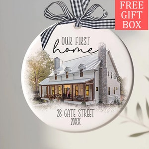 Custom House Portrait New Home Ornament, Housewarming Gift New House Ornament, First Home Ornament Realtor Gift, New Home Owner Gift Ideas