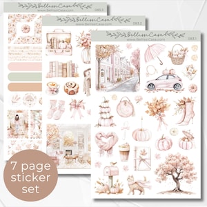 Seasonal Planner Sticker Sheets, Sweet Autumn Days, Fall Calendar Planner Journaling Sticker Set, Watercolor Bullet Journal Sticker Pack 083