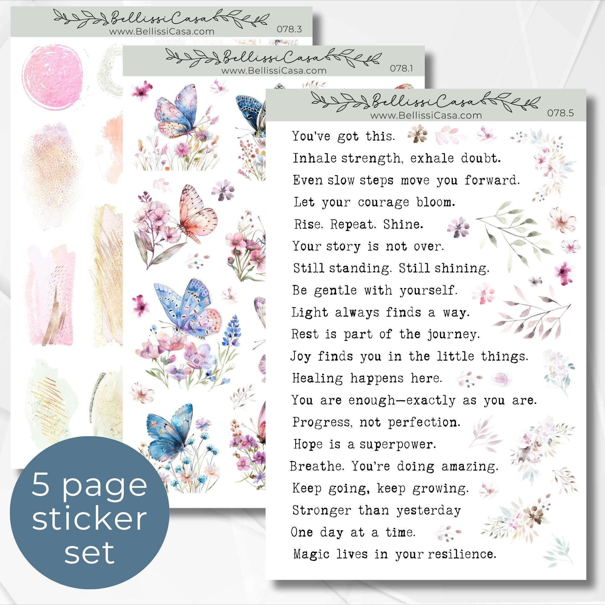 Affirmation Inspirational Motivational Quote Stickers, Junk