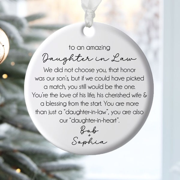 Personalized Wedding Gift for Daughter in Law, Custom Wedding Ornament from Mother in Law Gift for Future Bride, Keepsake Wedding Gift