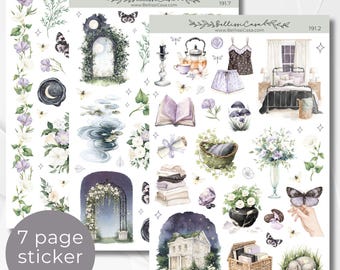 Saisonale Planer-Sticker-Sets, Firefly Garden Sommerkalender-Planer-Journaling-Sticker, Aquarell-Bullet-Journal-Sticker-Packung 191