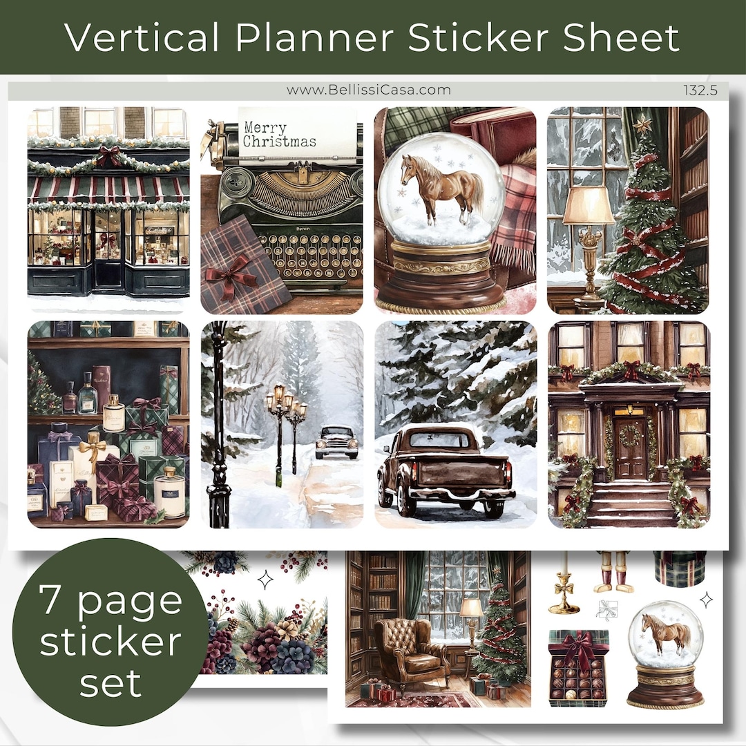Vertical Planner Sticker Sheets, Christmas at the Manor Calendar ...